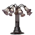 thumbnail image 1 of 24" High Stained Glass Pond Lily 10 Light Table Lamp, 1 of 1