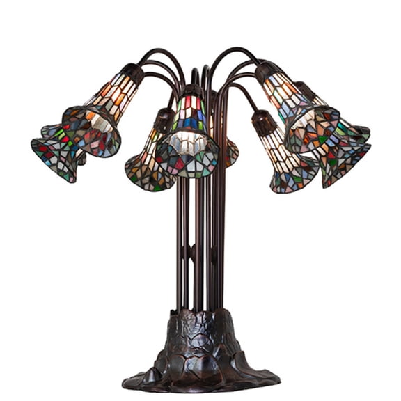 Meyda Tiffany 78108 10 Light 24" Tall Tree Table Lamp - MultiColor