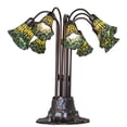 thumbnail image 1 of 24" High Stained Glass Pond Lily 10 Light Table Lamp, 1 of 1