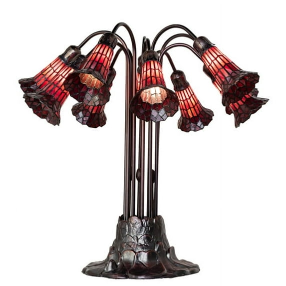 Meyda Tiffany 261673 Pond Lily 10 Light 24" Tall Buffet Table Lamp - MultiColor