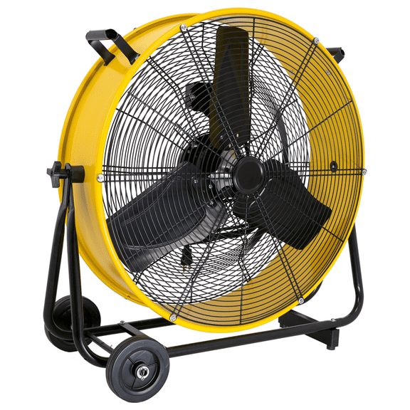 24" High Velocity Heavy Duty Tilt Metal Drum Fan with 1/3 HP Enclosed Motor for Commercial, Industrial Use 2 Speed 9100 CFM 9 FT Cord UL Safety Listed