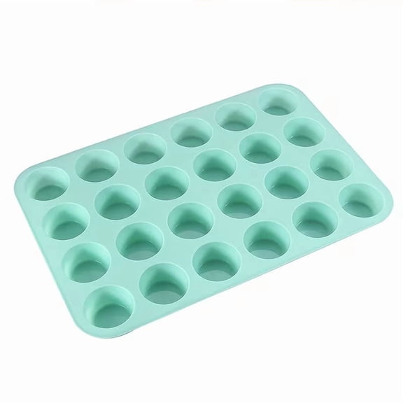 24-Hole Non-Stick Silicone Mini Muffin Pan  Food Grade Baking Tray for Cupcakes, Puddings, and Holiday Treats  Heat Resistant to 446F