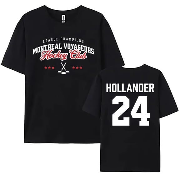 24 Hollander Montreal Voyageurs Merch Tee Heated Rivalry Gtaphic T-shirt Unisex Streetwear Women Men Clothing Loose O-neck Shirt