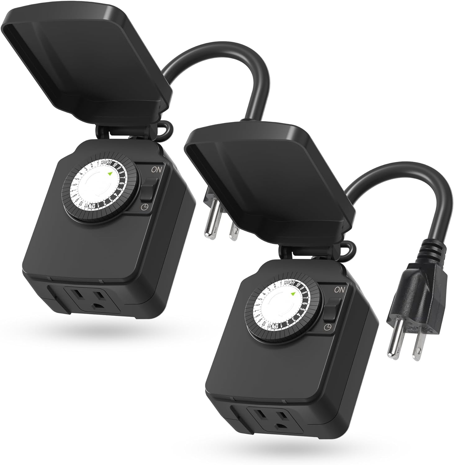 HBN Outlet Timer, 24 Hour Mechanical Outdoor Timer for Lights, Plug in ...