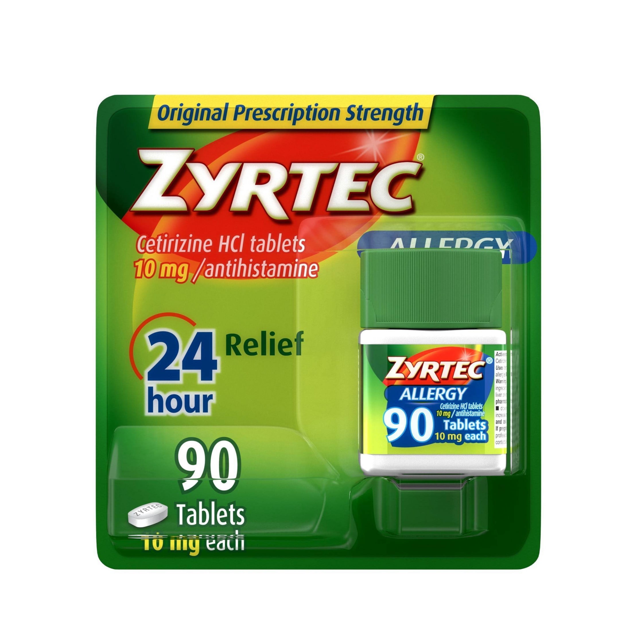 24 Hour Allergy Relief Tablets - Cetirizine HCl - 90ct