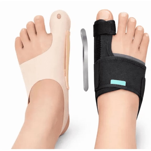 2-Pair Toe Alignment Support Set, Day & Night Foot Comfort Sleeves with Splints for Men & Women
