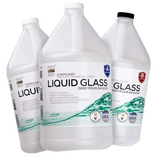24 Hour Deep Pour Epoxy Resin 3 Gallon / 384 oz Kit, Liquid Glass Clear, Fast Cure, Casting Resin, Bubble Free, DIY Thick Pour, Heat Resistant, Charcuterie Boards, Serving Trays & Resin Coasters