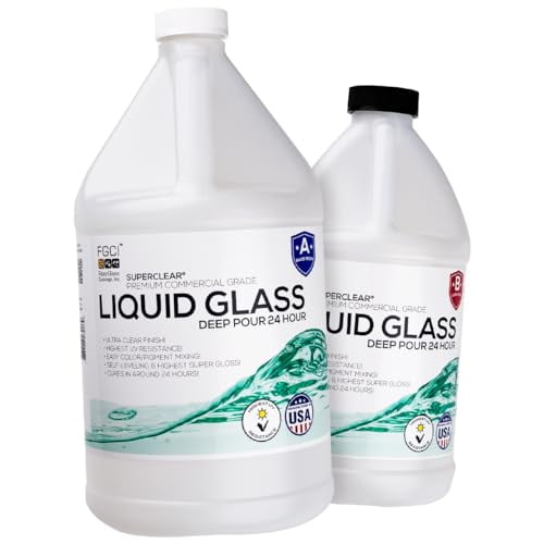 24 Hour Deep Pour Epoxy Resin .5 Gallon / 192 oz Kit, Liquid Glass Clear, Fast Cure, Casting Resin, Bubble Free, DIY Thick Pour, Heat Resistant, Charcuterie Boards, Serving Trays & Resin Coasters