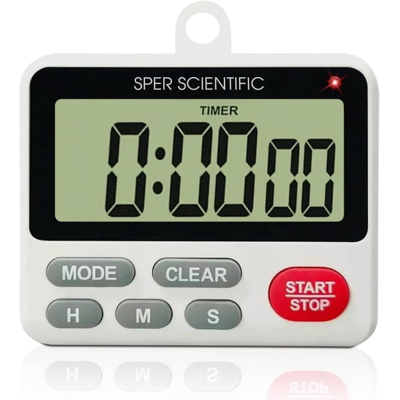 24-Hour Digital Lab + Kitchen Timer with LED Light 810001 - Precision Countdown Large Display, Loud Alarm & Clock Mode for Cooking, Experiments More