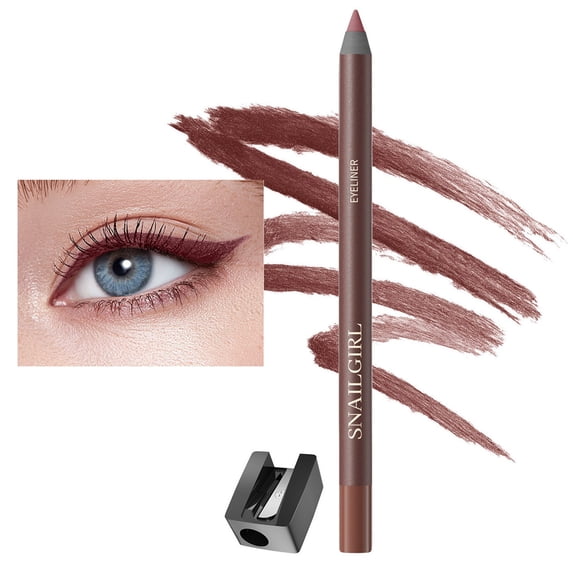 24 Hour Eyeliner Gel Pencil Smooth Sharpenable Long Lasting Waterproof Smudge Proof Black Brown Chocolate Plum Stone Eyeliner Makeup Pencil 2g,Makeup Organizers