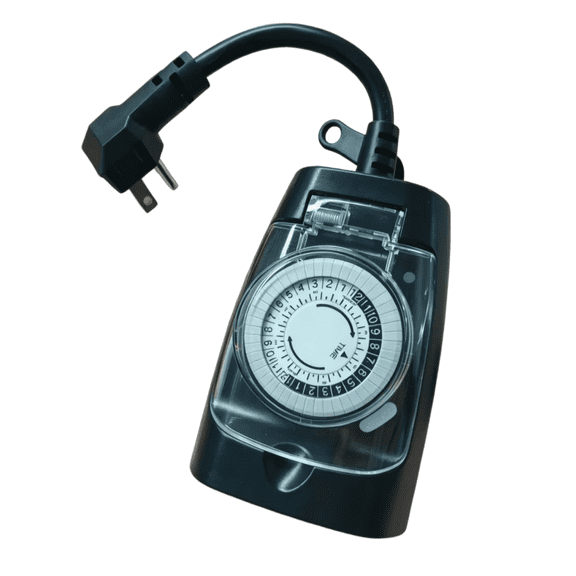 Cowin Outdoor Timer Outlet Waterproof with 30 Minutes Intervals, 24-Hour Mechanical Light Timer with 2 Grounded Outlets for Home & Garden, 15A 1/2HP