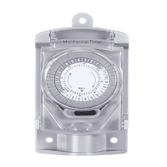 TAYMATIC 24 Hour Mechanical Timer Switch,30 Minutes Intervals, 20 Amp,120V , for Waterproof Junction Box, RV Outlet, Pool Pump, Outdoor Light