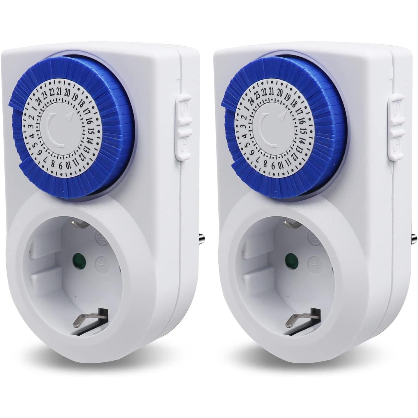 24-Hour Mechanical Timer Electrical Plug, Switches Every 15 Minutes, ON ...