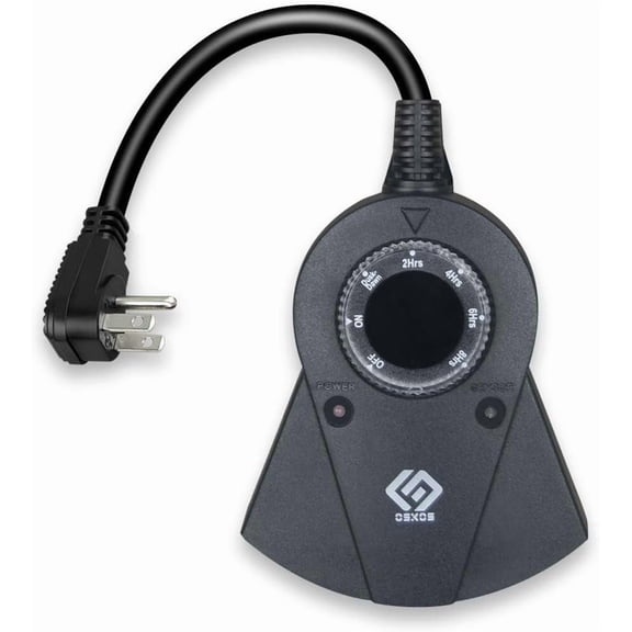 24-Hour Outdoor Light Timer Water-Resistant, Photocell Dusk to Dawn Sensor, 2/4/6/8-Hour Countdown Timer, Three Grounded Outlets Ideal for Home, Christmas Lights, Garden 15A, UL Listed