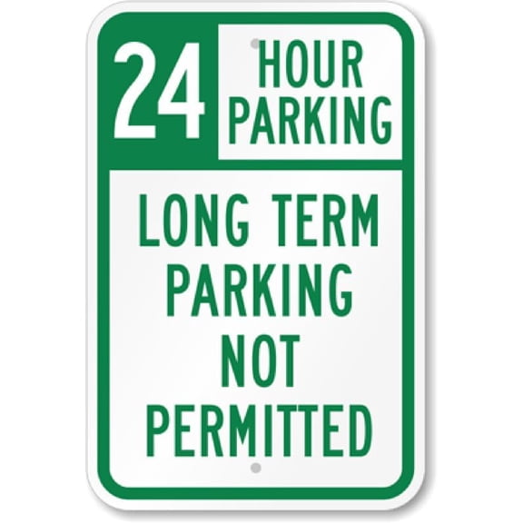 24 Hour Parking Aluminum Weatherproof 8" x 12" Sign p00071