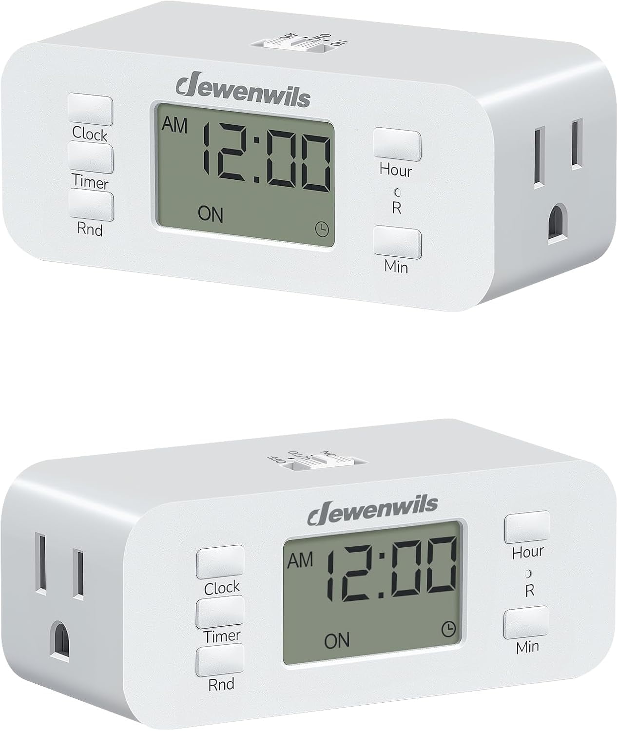 24 Hour Programmable Digital Timer Outlet, 2 Pack Timers for Electrical ...
