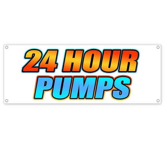 24 Hour Pumps 13 oz Vinyl Banner With Metal Grommets