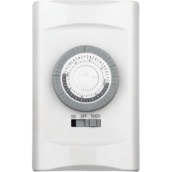 24-Hour in-Wall Mechanical Light Timer ,15-Amp Programmable,30 Minute Intervals,Neutral Wire Required,Dial for Lights, Bathroom Fan, Exhaust Fan,ETL Lted