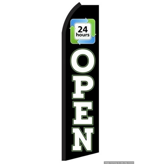 24 Hours Open Swooper flag Without Pole Advertisement /Business Flags | Feather Flag |