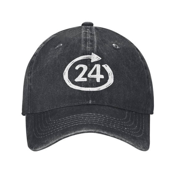24 Hours Service Baseball Cap Golf Dad Hat Adjustable Washed Denim Trucker Hats Unconstructed Snapback Cap for Men Women Unisex Adult,Black