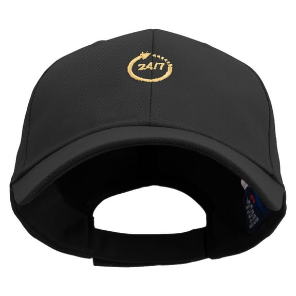 24 Hours and 7 Days Embroidered Low Profile Structured Cap - Black OSFM