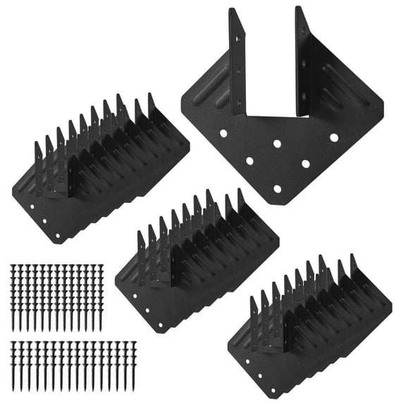 24 Hurricane Tie 14-gauge(2mm) Heavy Duty Joist Hangers Black Powder Coating Roof Brackets Fit 2x Truss To Rafter Connector For Roofing Trusses Wood Timber Connectors With Screws