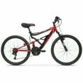 thumbnail image 1 of 24" Hyper Bicycle Shocker Mountain Bike, Youth Ages 13+, Red and Black, 1 of 8