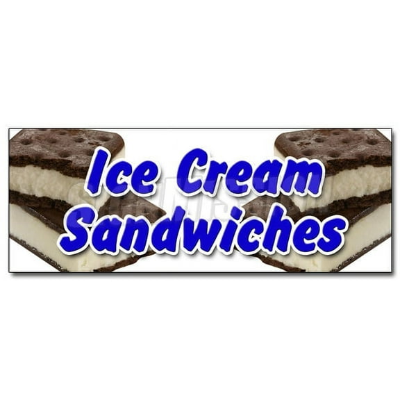 24" ICE CREAM SANDWICHES DECAL sticker cones homemade sundae waffle flavors
