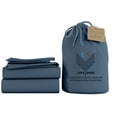 thumbnail image 1 of 24-INCH EXTRA DEEP POCKETS - 100% Organic 800-Thread-Count - Short King Size Organic Cotton Sheet Set- Mediterranean Blue, 1 of 7