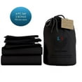 thumbnail image 1 of 24-INCH EXTRA DEEP POCKETS -RV King Organic 1000-TC Cotton 6-PC Sheet Set with 4 Pillowcases - Black, 1 of 7