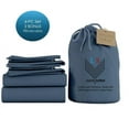 thumbnail image 1 of 24-INCH EXTRA DEEP POCKETS -Short King Organic 800-TC Cotton 6-PC Sheet Set with 4 Pillowcases - Mediterranean Blue, 1 of 7