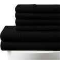 thumbnail image 1 of 24-INCH EXTRA DEEP POCKETS -Split Head King 34" Egyptian 1000-TC Cotton 6-PC Sheet Set with 1 Fitted Sheet, 1 Oversized Flat Sheet 4 Pillowcases - Black, 1 of 7