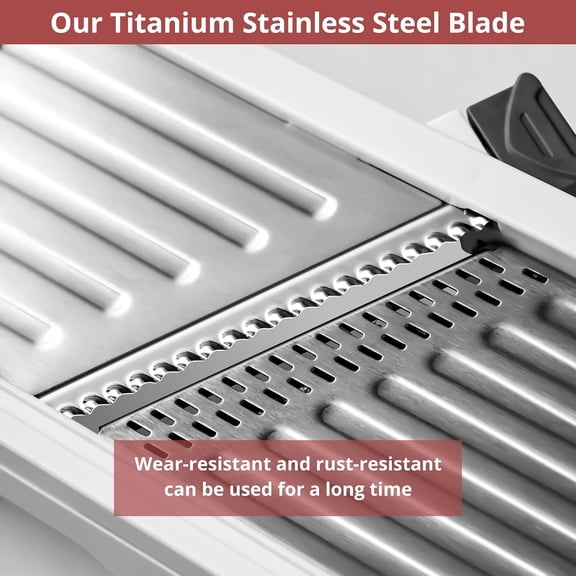 24-In-1 Mandoline Slicer for Kitchen with Waffle Fry Cutter Blade,Adjustable Kitchen Mandoline Slicer,Food Chopper,Safe Mandoline Food Slicer,Mandolin with Waffle Fry Cutter-Grey