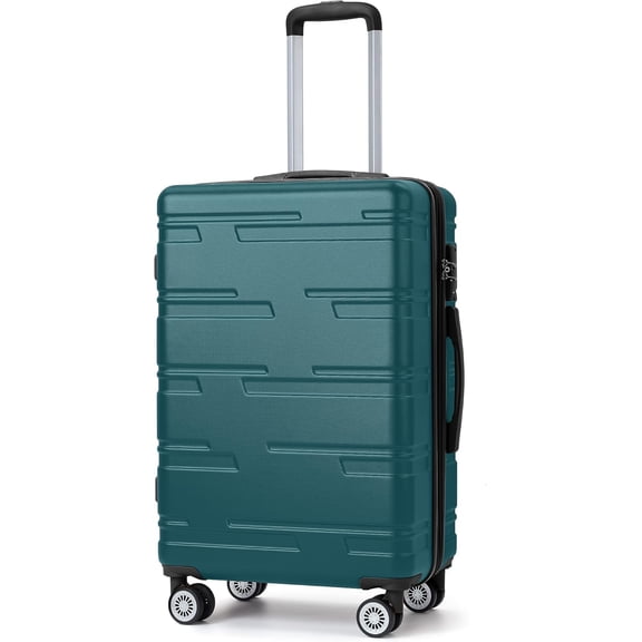 24 In Expandable Hardshell Luggage with TSA Lock Double Spinner Wheels Lightweight Hard Shell Suitcase 65-77L Green