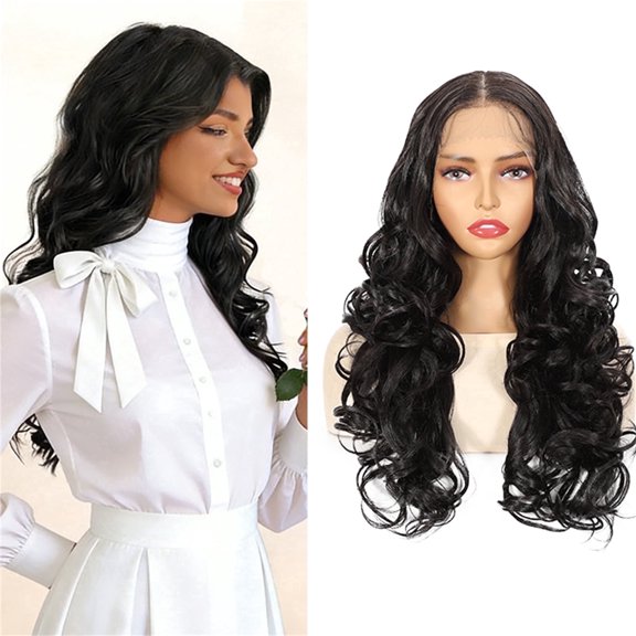 More Beautiful Synthetic 13x6 Lace Front Wig for Women 24 inch Red Brown Ombre Body Wave