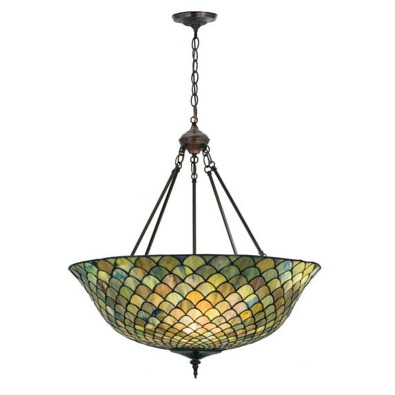 24 In. Wide Tiffany Fishscale Inverted Pendant
