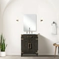 thumbnail image 1 of 24 In. X 18 Brown Oak Bath Vanity Cabinet - Acrylic Countertop & Mirror Soft Close Storage W D Door, 1 of 7