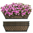 thumbnail image 1 of 24 Inch 2 Pack Window Boxes With Coco Liners, Garden Trough Black Metal Hanging Window Basket Planter, 1 of 7