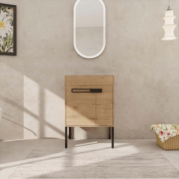 24 Inch(23-7/16") Freestanding Bathroom Vanity or Floating is Optional Conversion.24*18-00324IMO-1(KD-Packing) - Only Includes Vanity, Excluding Sink