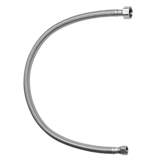 24 Inch 3/8 Inch Comp x 1/2 Inch FIP Braided Stainless Steel Faucet Supply Line Hose Connector 2 Pack for Kitchen Bathroom Sink Water Supply Certified Safe