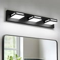 thumbnail image 1 of 24-Inch 3-Light LED Modern Black Bathroom Vanity Light Fixtures Over Mirror, Bathroom Lighting Fixtures with Cool White 6000K, Vanity Wall Lights for Bath Restroom Powder Room, 1 of 8