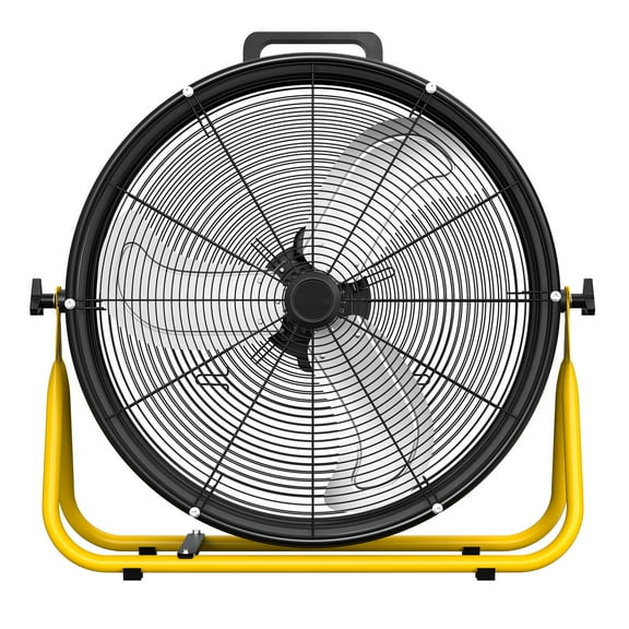 24" Industrial Drum Fans, 3-Speed Professional Outdoor Fan, Without Metal Wheels, for Commercial, Factory and Garage, UL Listed