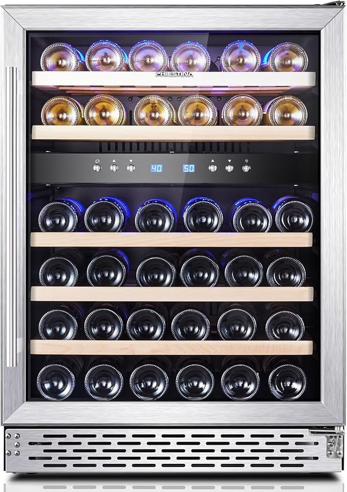 24-Inch 46Bottle Capacity Wine Cooler With Automatic Defrosting ...