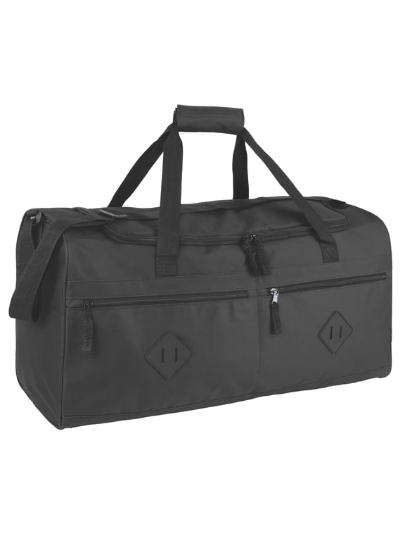 24 Inch 55 Liter Multi Pocket Duffel Bag for Men, Women, Sports, Gym, Traveling and Commuting in Black