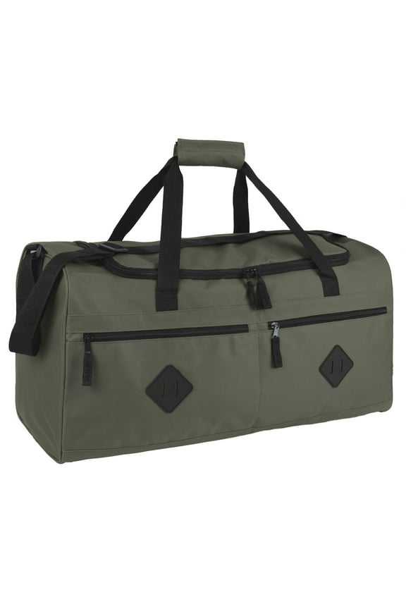 24 Inch 55 Liter Multi Pocket Duffel Bag for Men, Women, Sports, Gym, Traveling and Commuting in Hunter Green