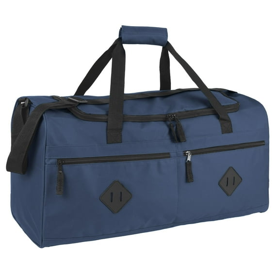 24 Inch 55 Liter Multi Pocket Duffel Bag for Men, Women, Sports, Gym, Traveling and Commuting in Navy Blue