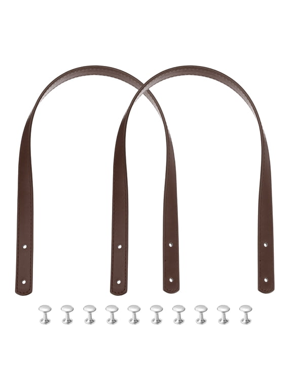 2Pcs 24 inch PU Leather Purse Handle Sew On Shoulder Purse Straps Handbag Belt Band Bag Handle Light Coffee