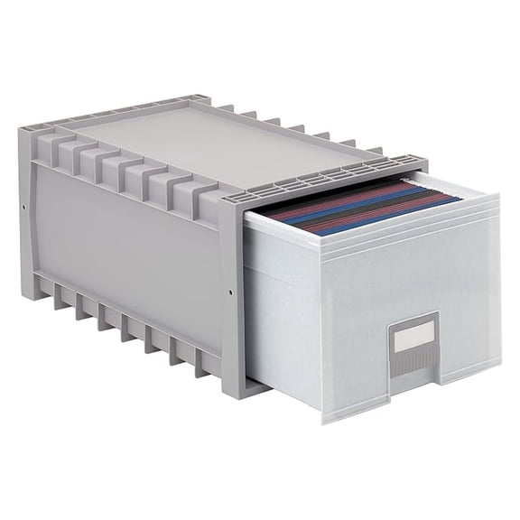 24-Inch Archive Storage Box for Letter Size Hanging Files, Two-Tone Grey (61101U01C)