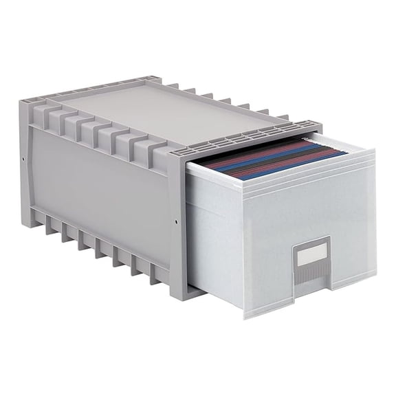 24-Inch Archive Storage Box for Letter Size Hanging Files, Two-Tone Grey (61101U01C)