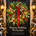 thumbnail image 1 of 24 Inch Artificial Christmas Wreath with Red Berries, Pinecones and Red Bow, Outdoor Holiday Wreath with Hanging Hook for Front Door, Wall or Mantel, 1 of 9